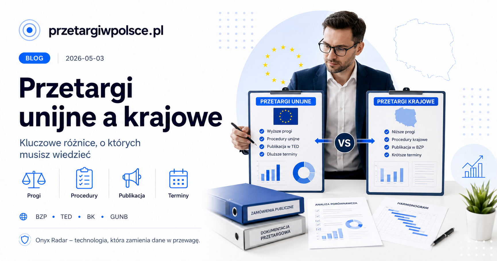 Przetargi unijne a krajowe — kluczowe różnice, progi unijne, procedury, terminy, publikacja w TED i BZP